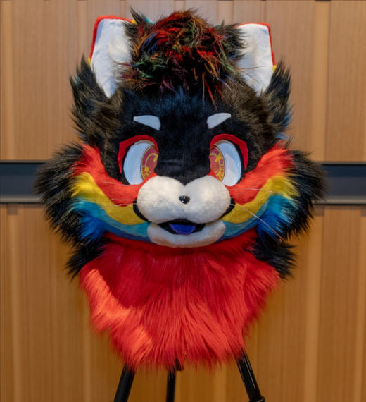 black and red fursuit
