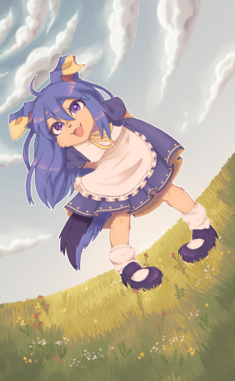 anime furry standing in a field